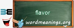 WordMeaning blackboard for flavor